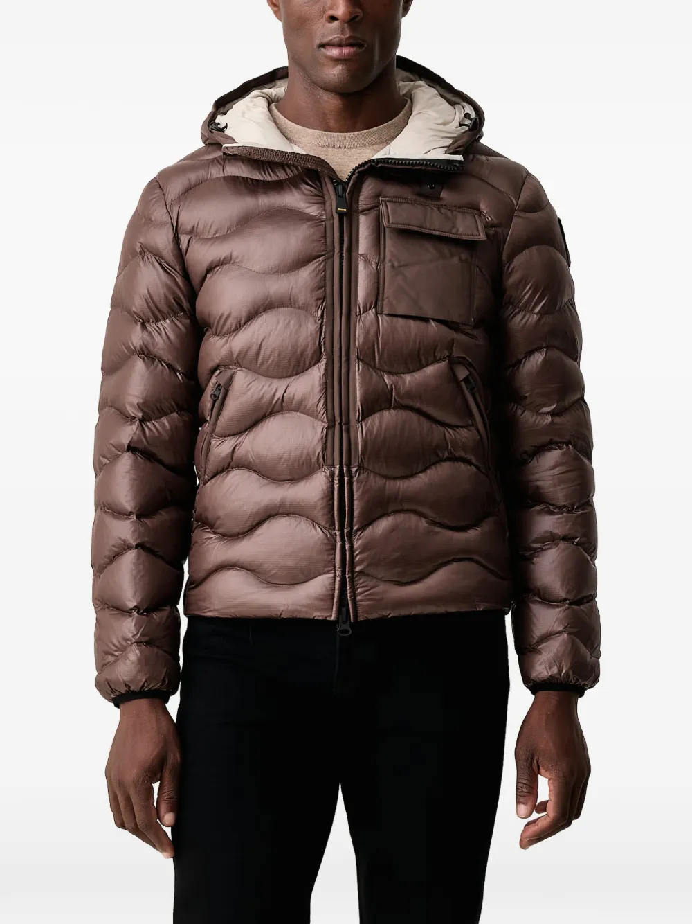 Blauer wave-quilted Sorona Aura hooded jacket Bruin