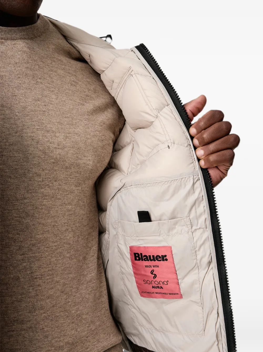 Blauer wave-quilted Sorona Aura hooded jacket Bruin
