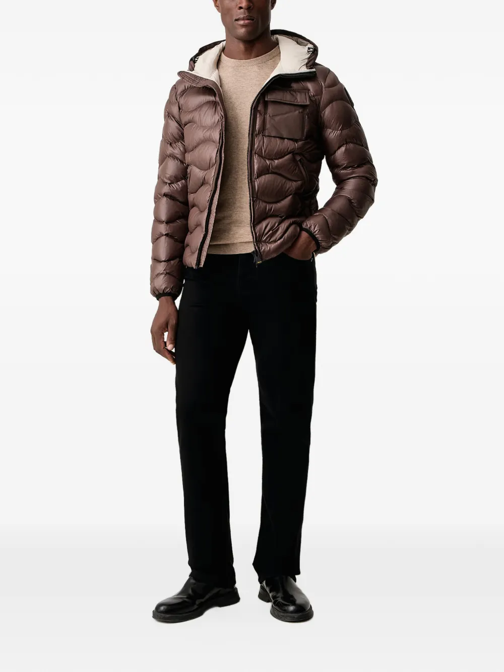 Blauer wave-quilted Sorona Aura hooded jacket Bruin