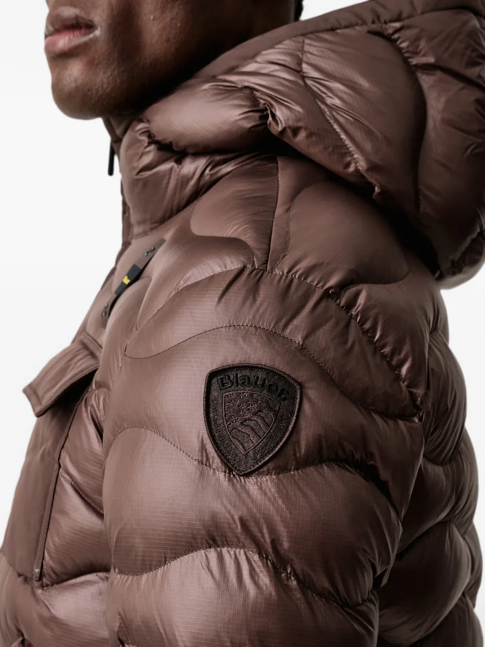 Blauer wave-quilted Sorona Aura hooded jacket Bruin