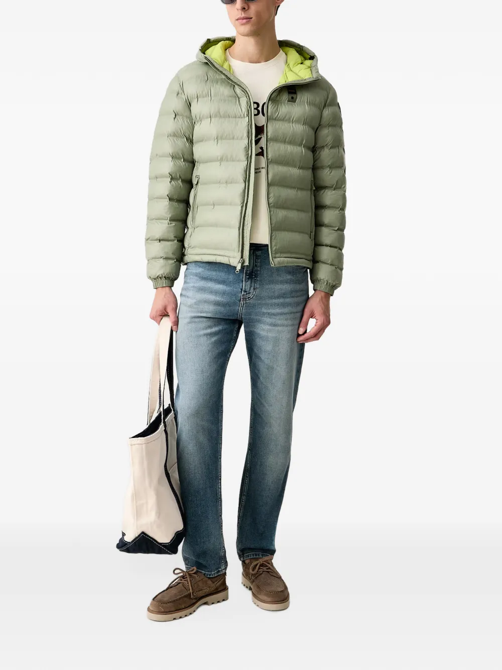Blauer quilted Sorona Aura hooded jacket Groen