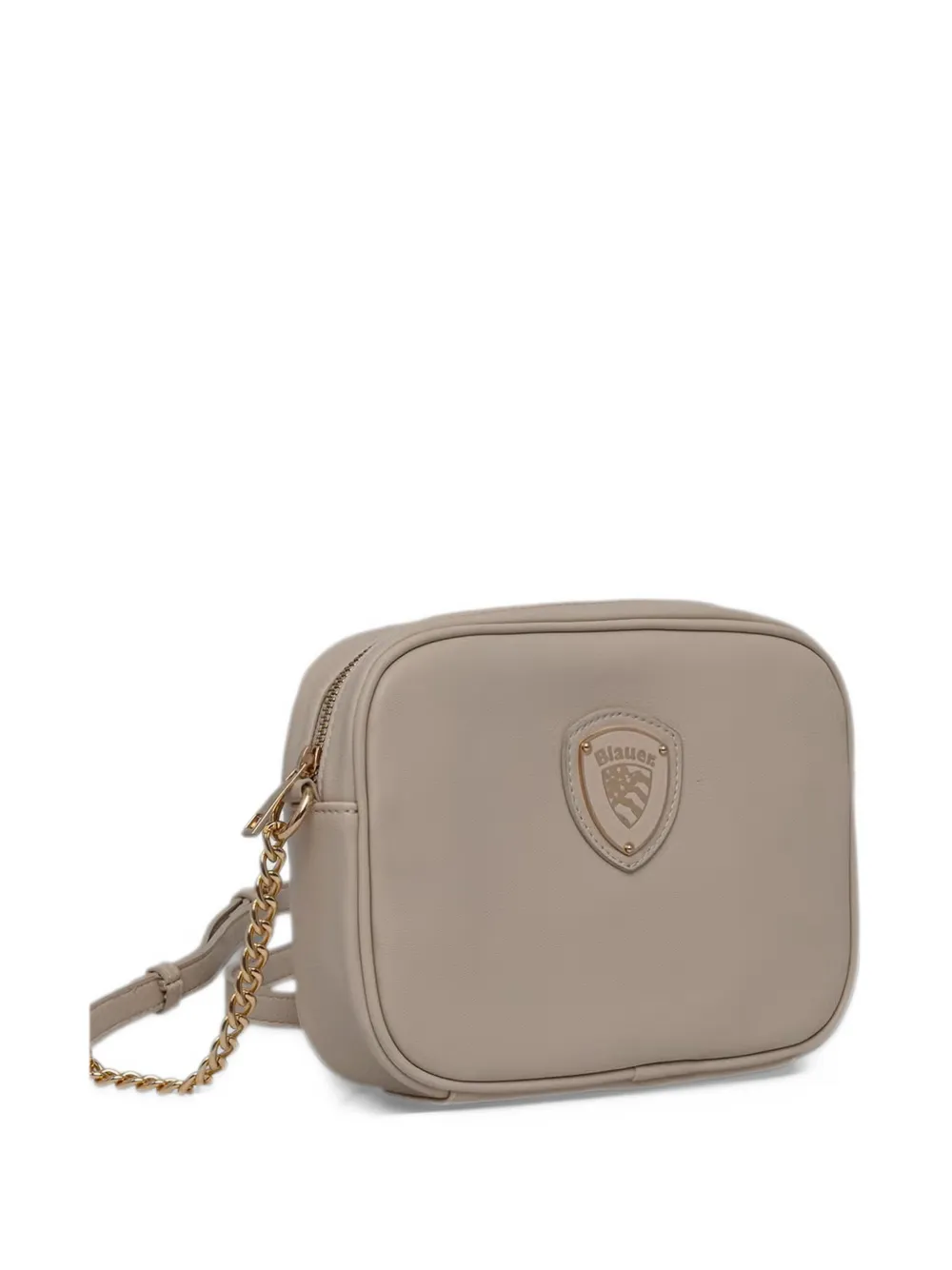 Blauer Kleine crossbodytas met logoplakkaat Beige