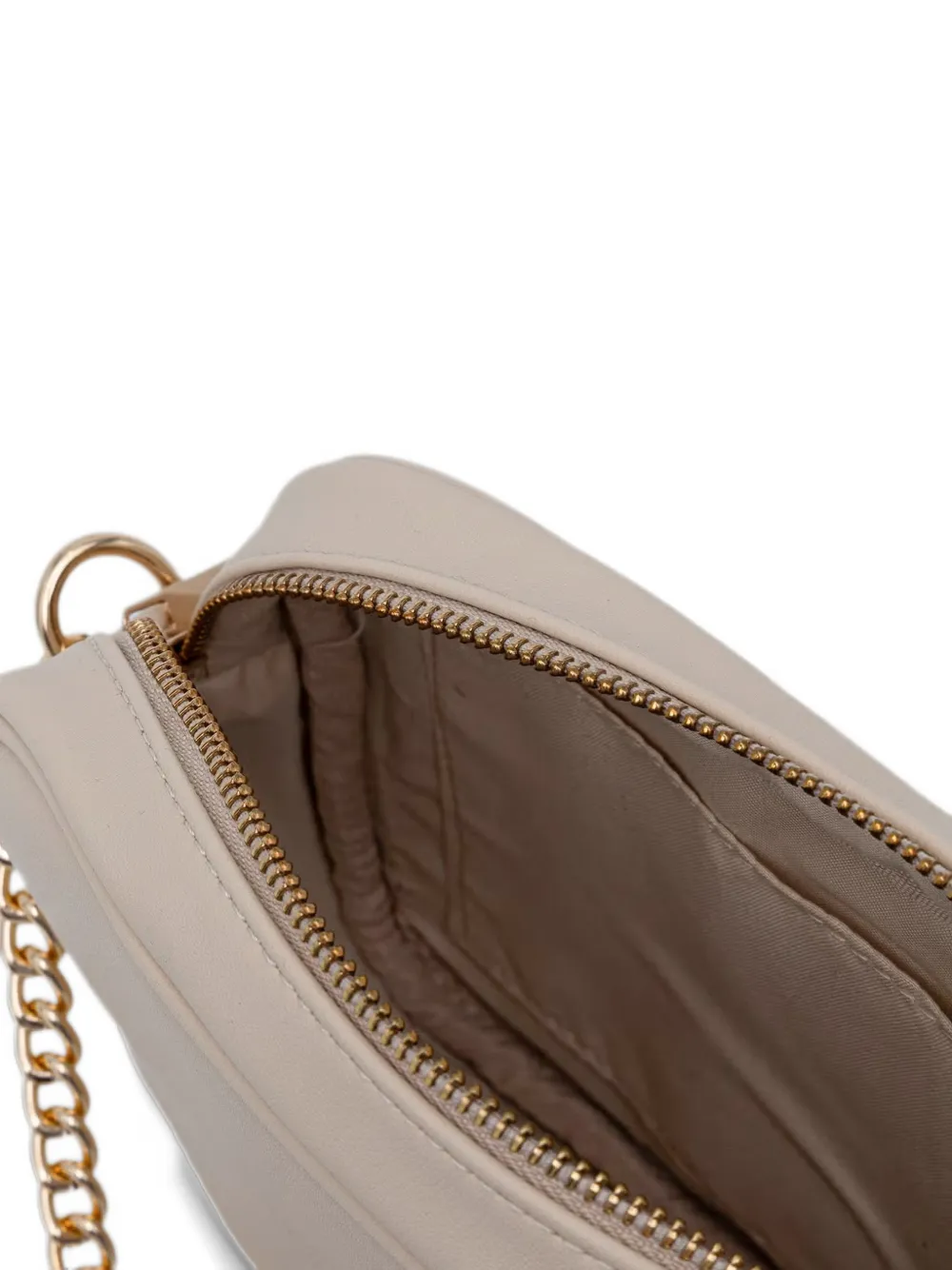 Blauer Kleine crossbodytas met logoplakkaat Beige