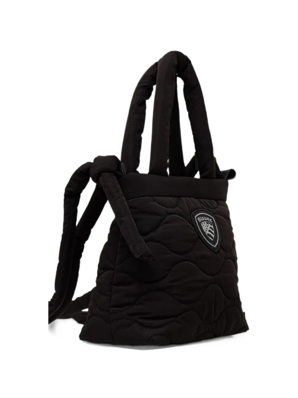 Blauer XS Puff quilted logo-patch tote bag Zwart