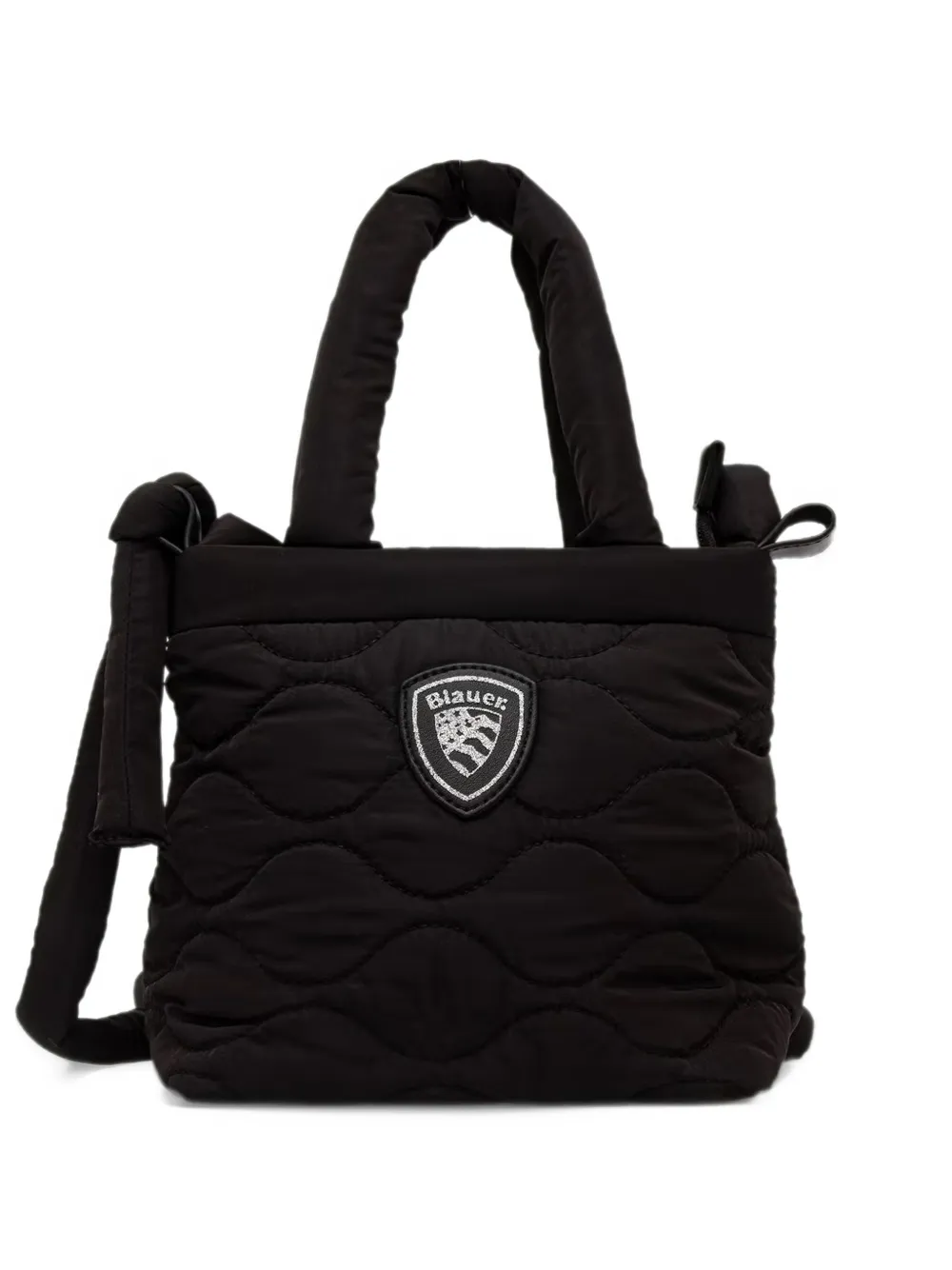 Blauer XS Puff quilted logo-patch tote bag Zwart
