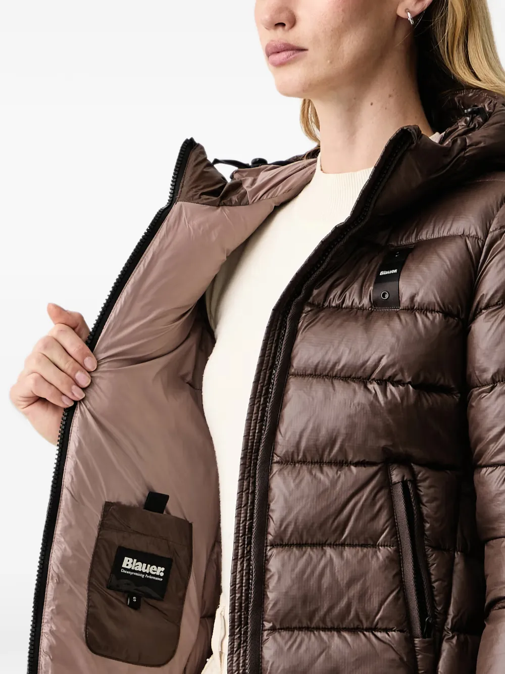 Blauer Caroll quilted hooded padded jacket Bruin