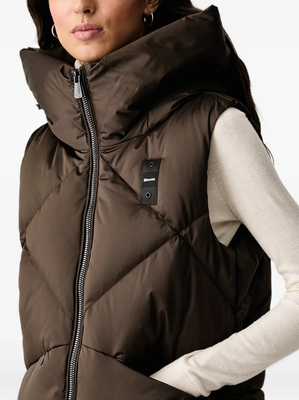 Blauer Readville quilted hooded gilet Bruin