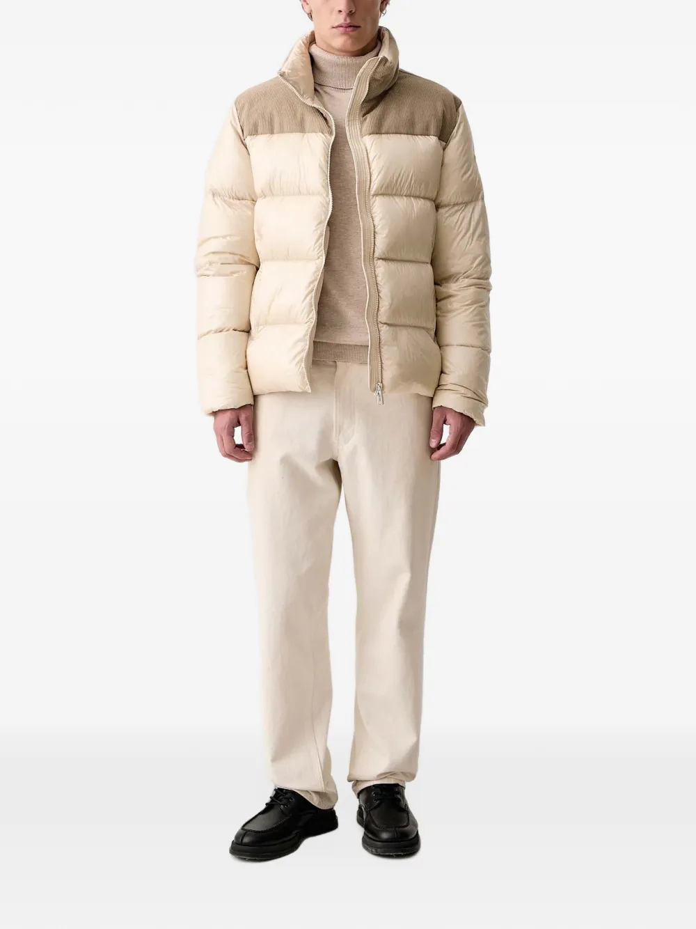 Colmar corduroy-panel padded jacket Beige