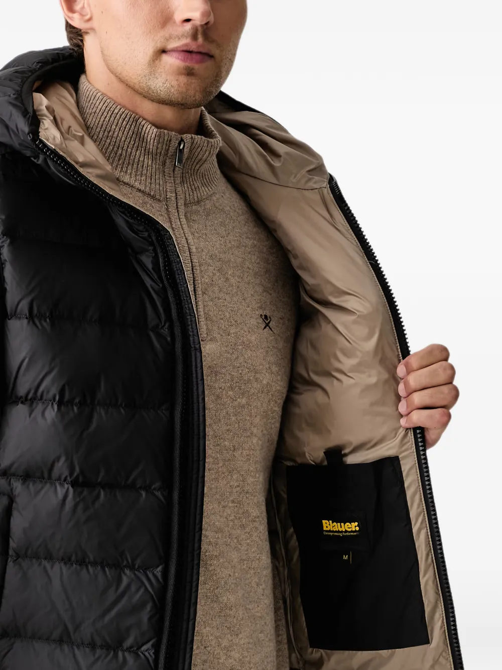 Blauer Arden hooded padded gilet Zwart
