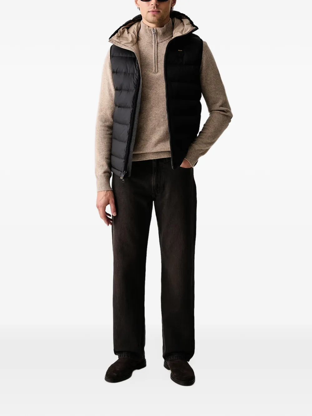 Blauer Arden hooded padded gilet Zwart