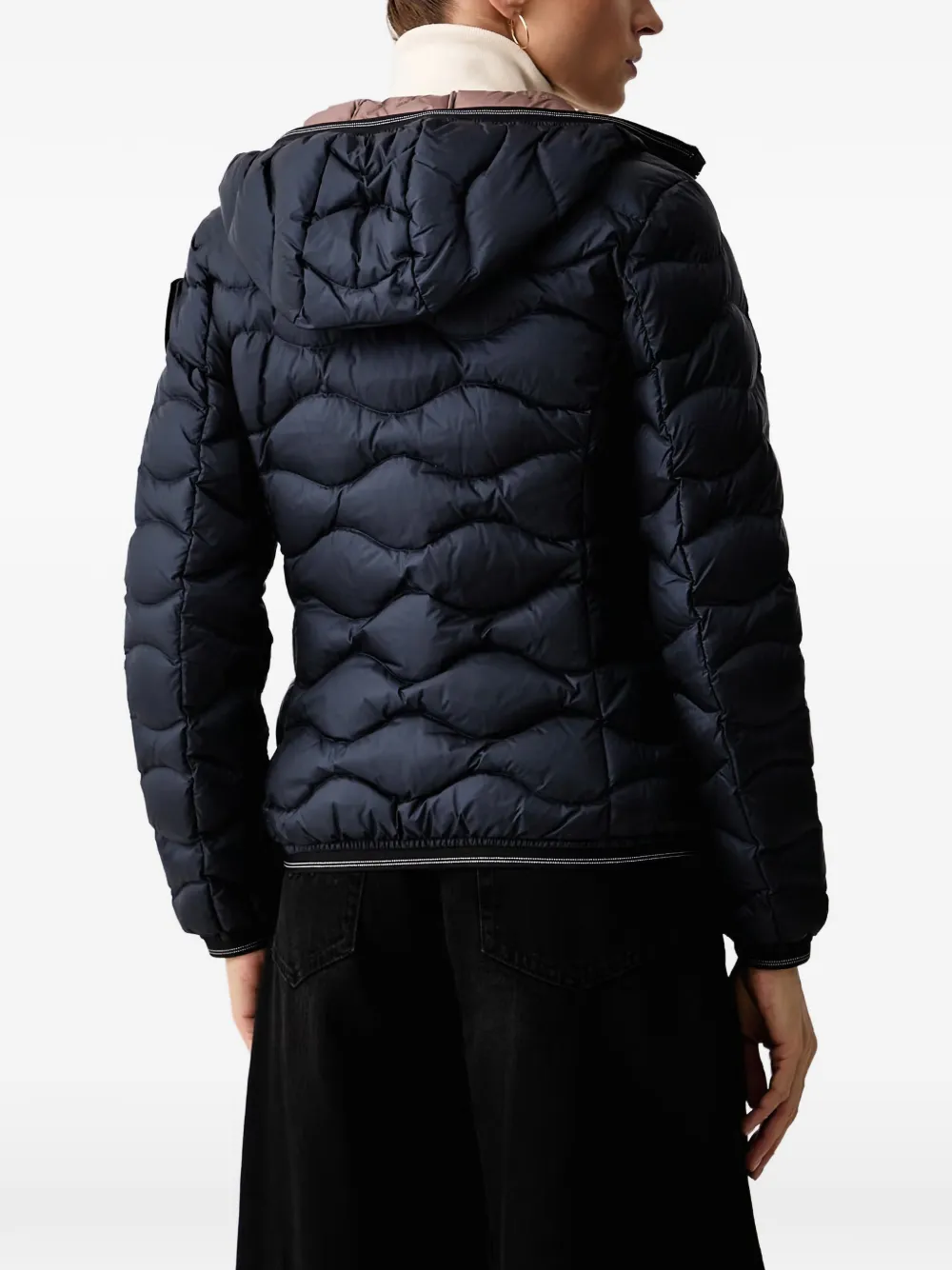 Blauer wave-quilted hooded padded jacket Blauw