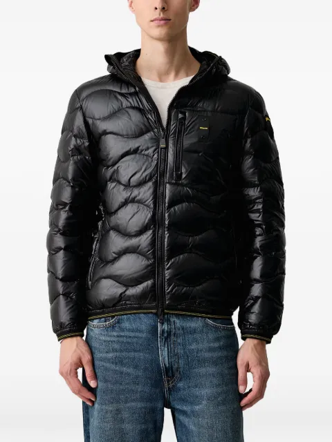 Blauer wave-quilted hooded jacket