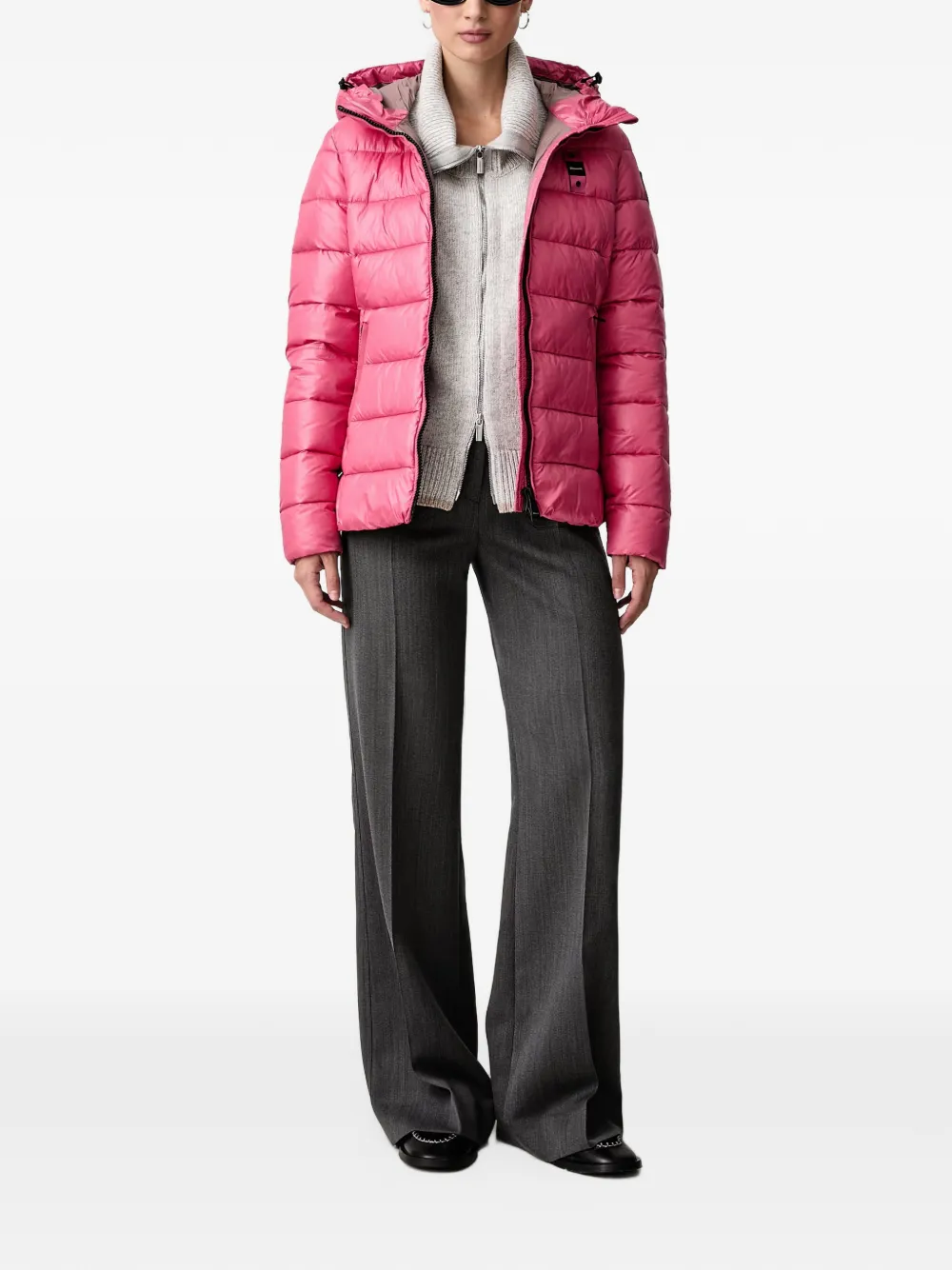 Blauer Caroll hooded quilted puffer jacket Roze