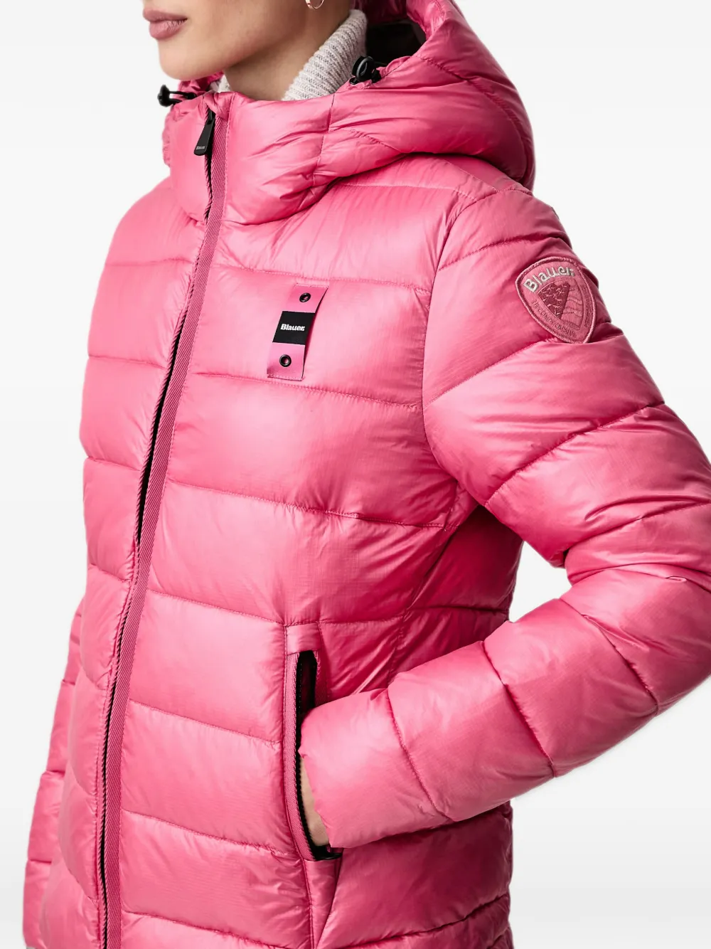 Blauer Caroll hooded quilted puffer jacket Roze