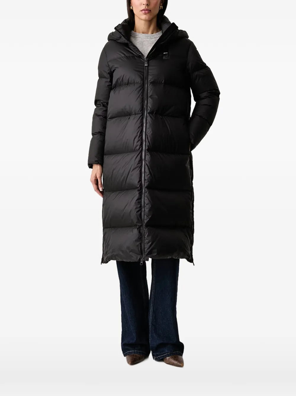 Blauer Celia quilted hooded coat Zwart