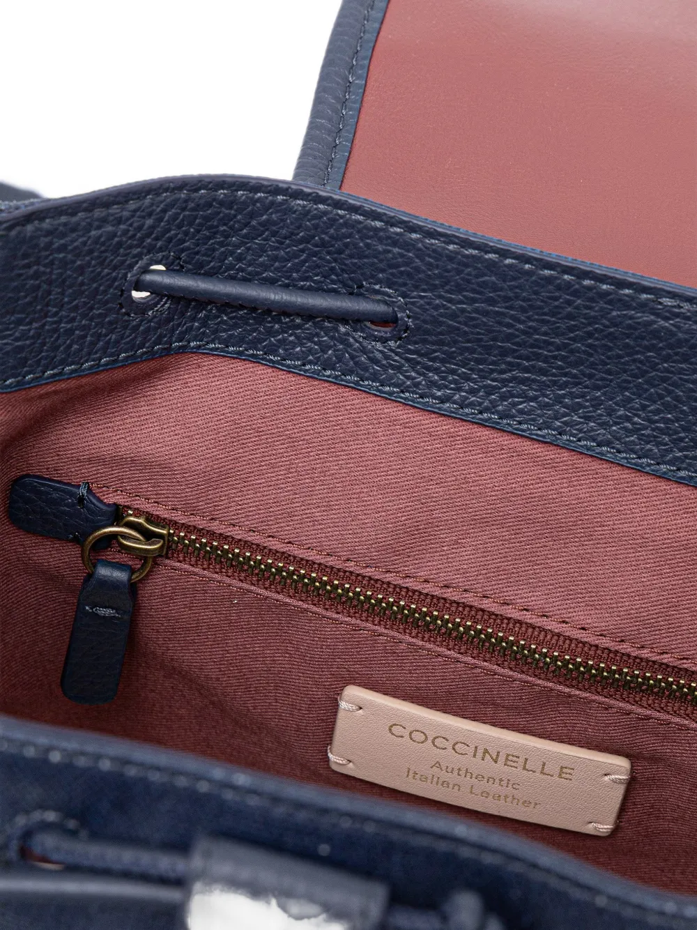 Coccinelle Medium Mavery rugzak met leren afwerking Blauw