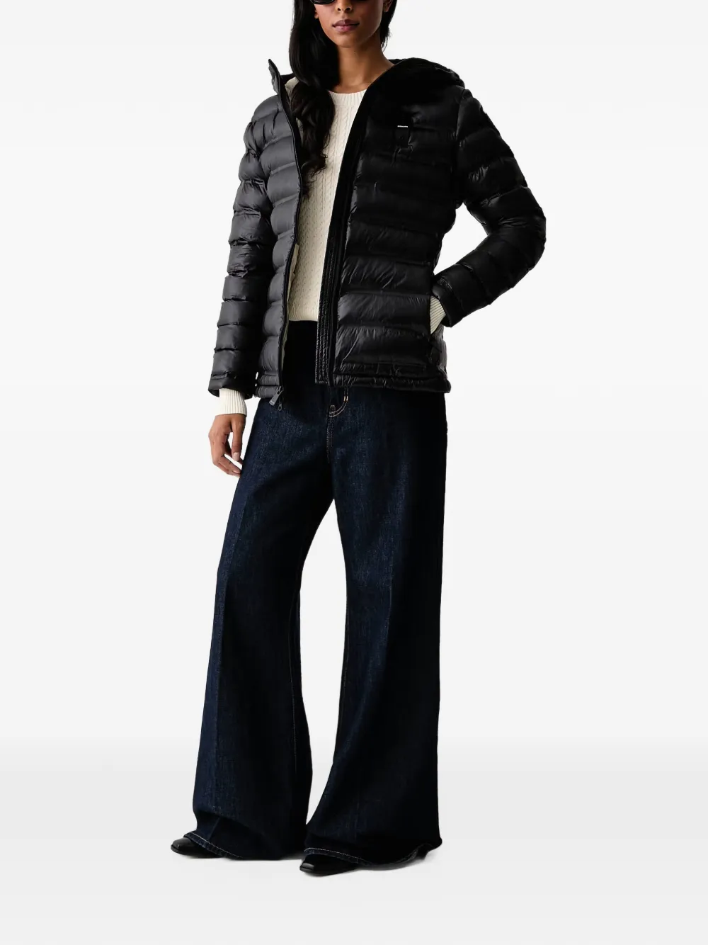 Blauer Ellis quilted hooded jacket Zwart