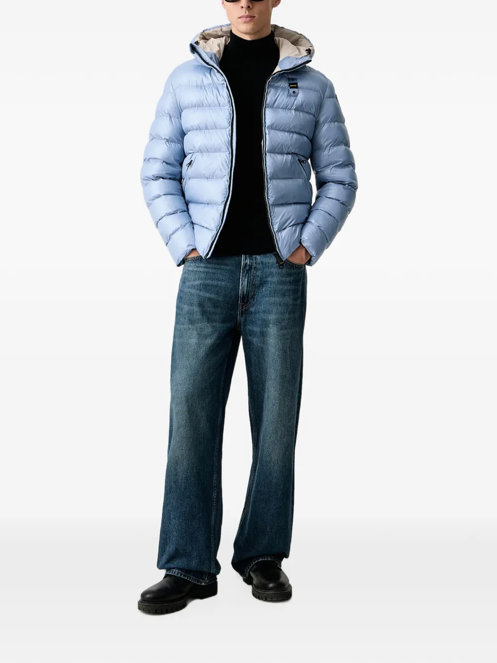 Blauer Adams quilted hooded jacket Blauw
