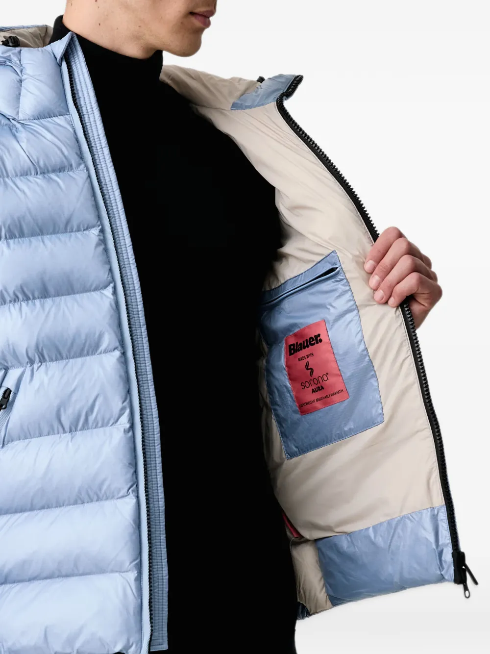 Blauer Adams quilted hooded jacket Blauw