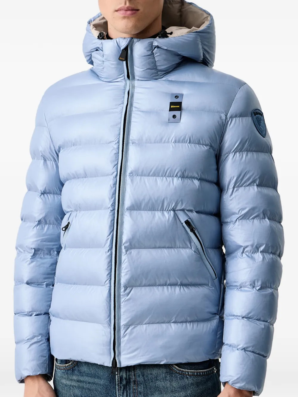 Blauer Adams quilted hooded jacket Blauw