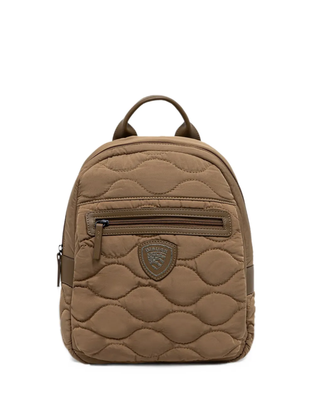Blauer quilted logo-patch backpack - Verde