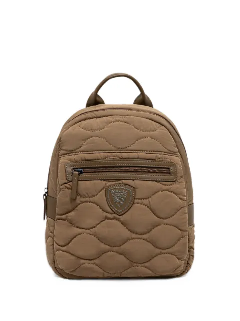 Blauer quilted logo-patch backpack