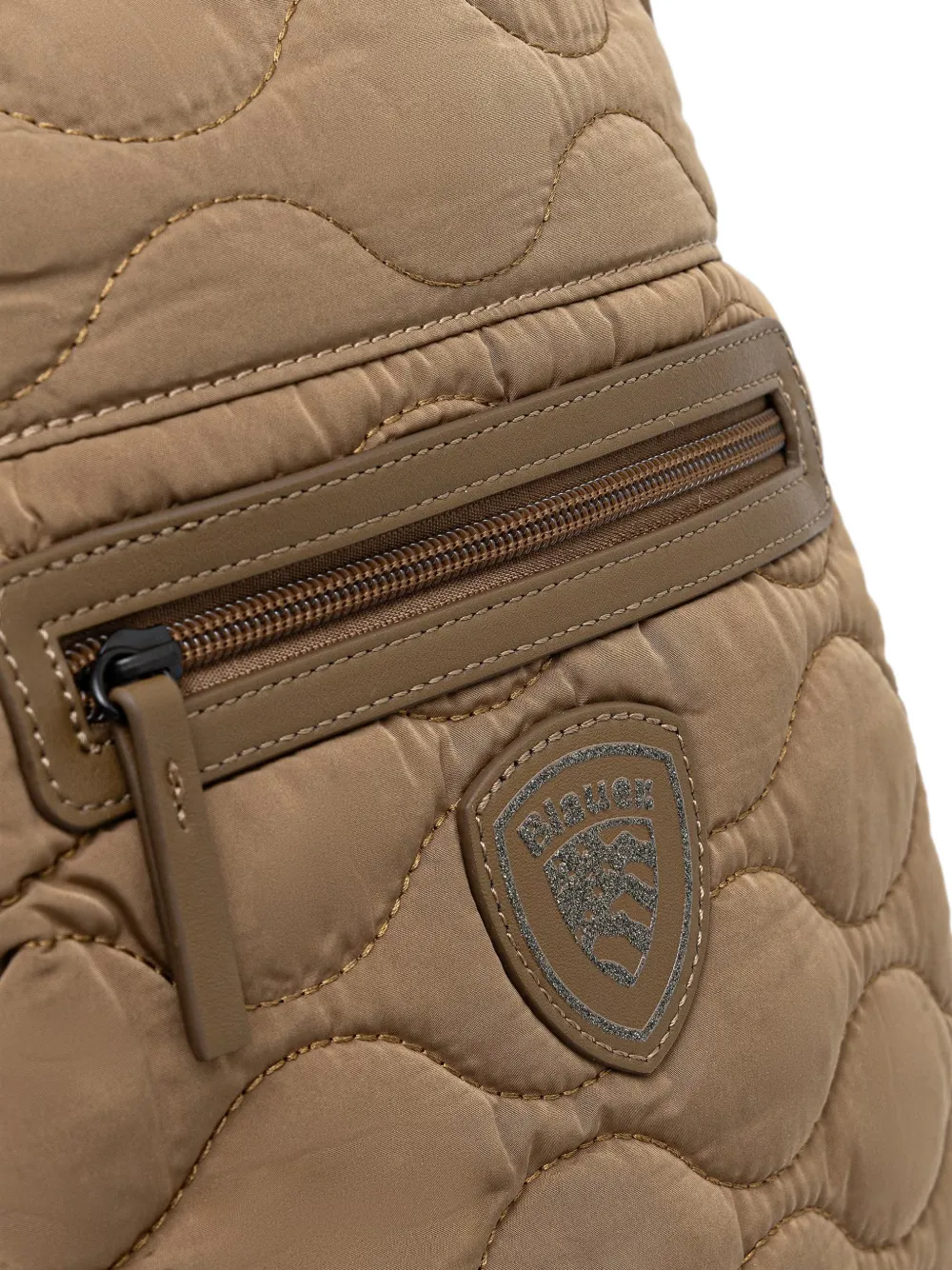 Blauer quilted logo-patch backpack Groen
