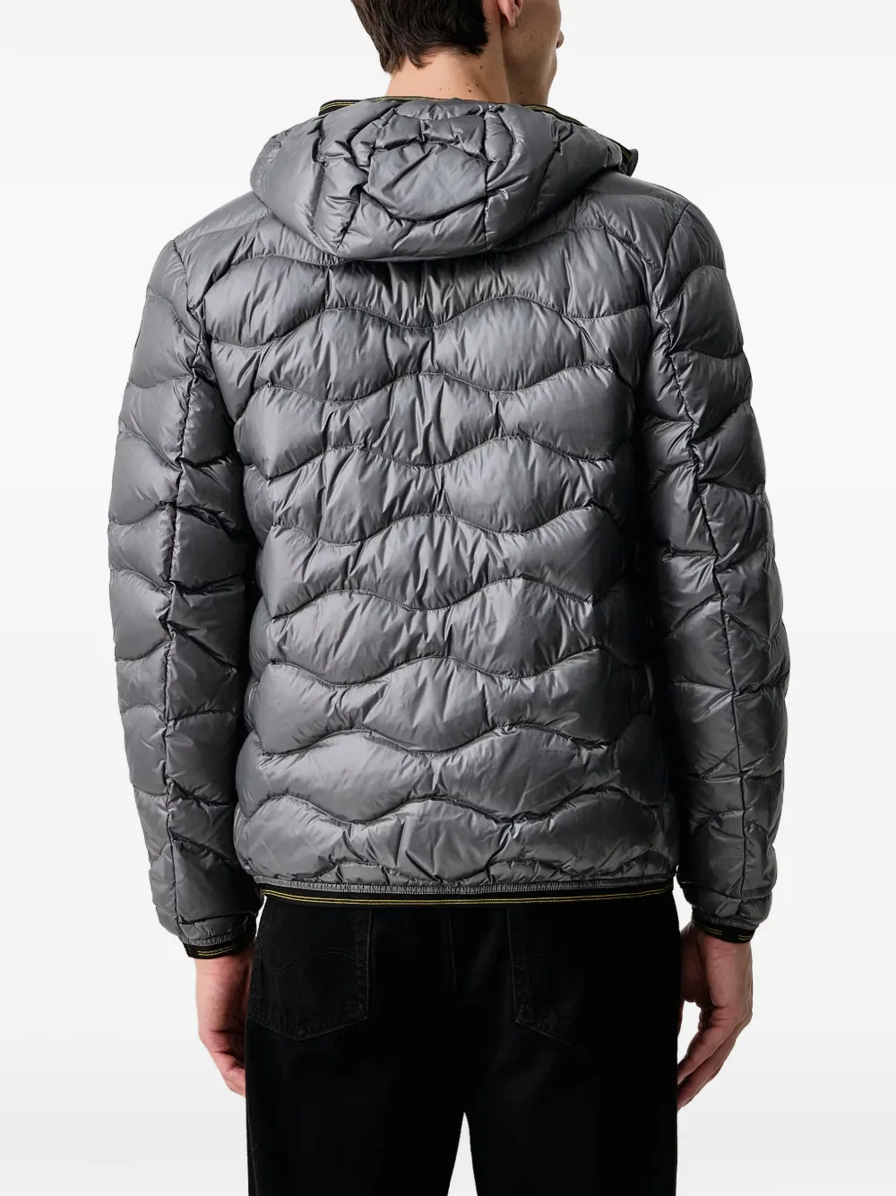 Blauer wave-quilted hooded jacket Grijs