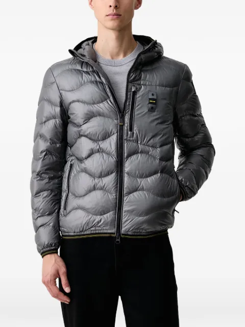 Blauer wave-quilted hooded jacket