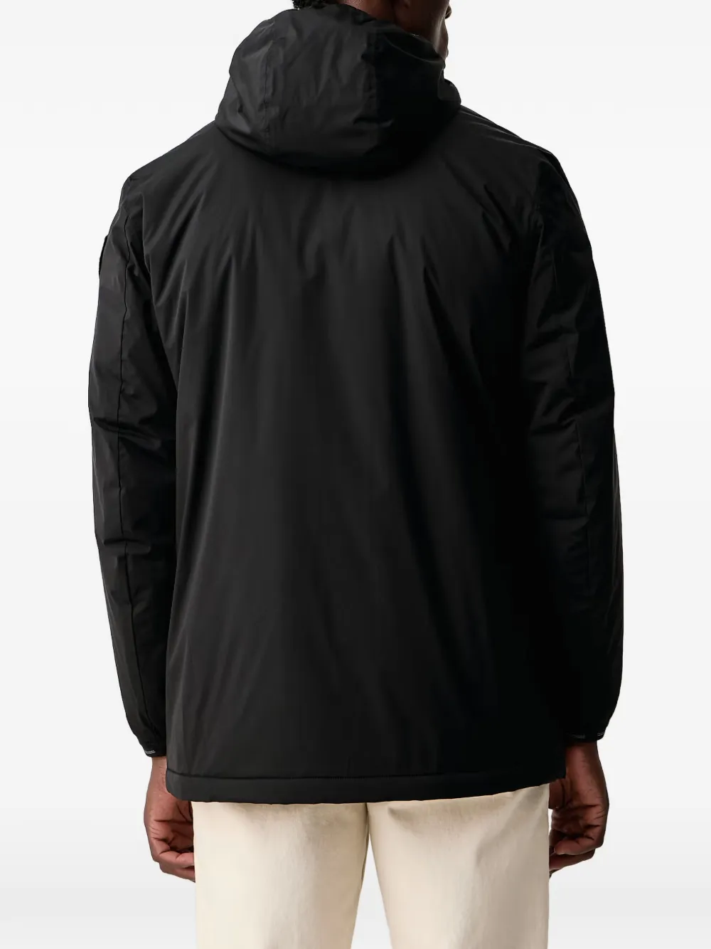 Blauer logo-patch hooded jacket Zwart