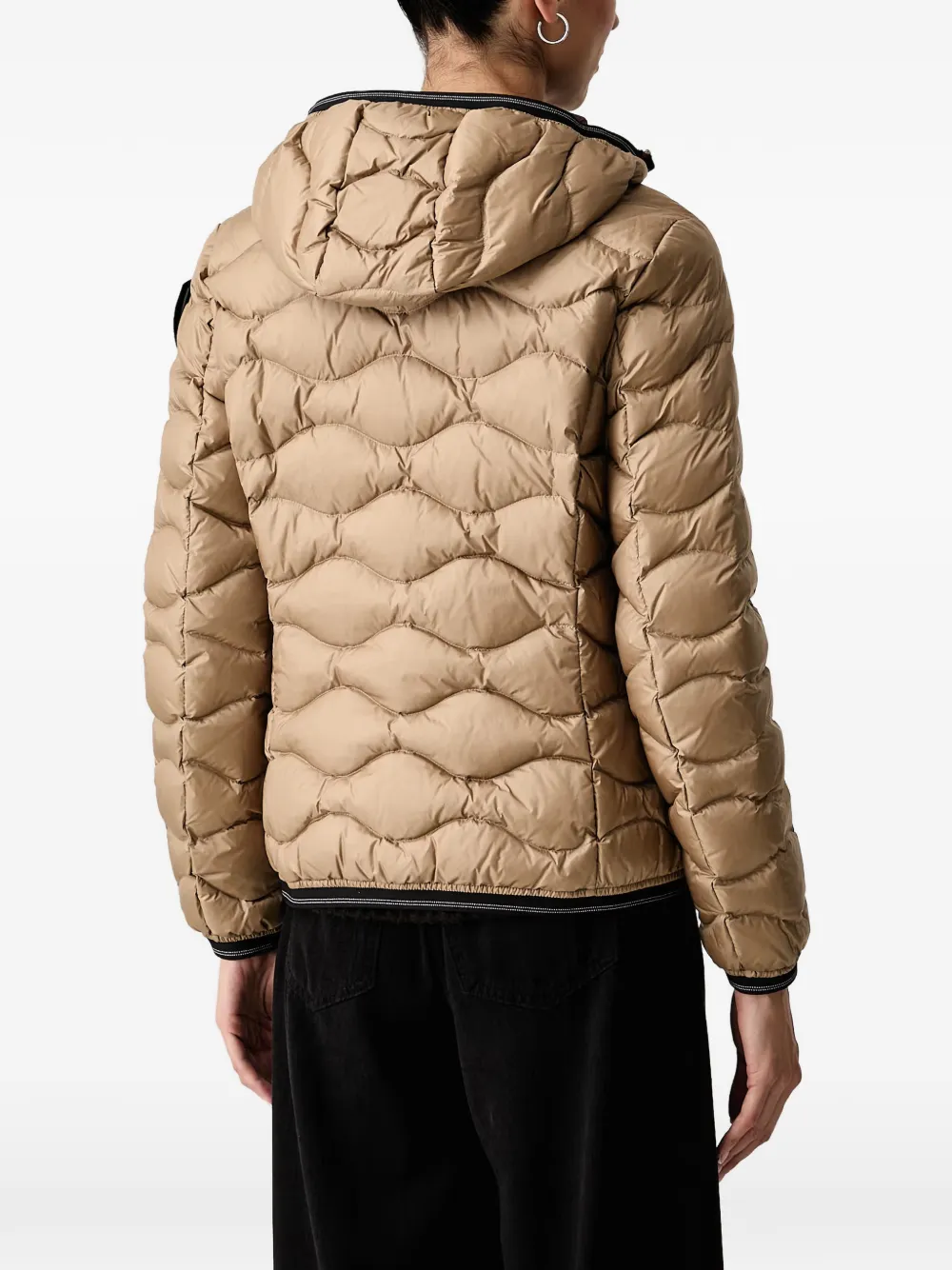 Blauer Camelia wave-quilted hooded jacket Beige