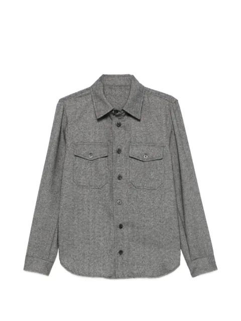 officina sartoriale herringbone-pattern chest-pocket shirt