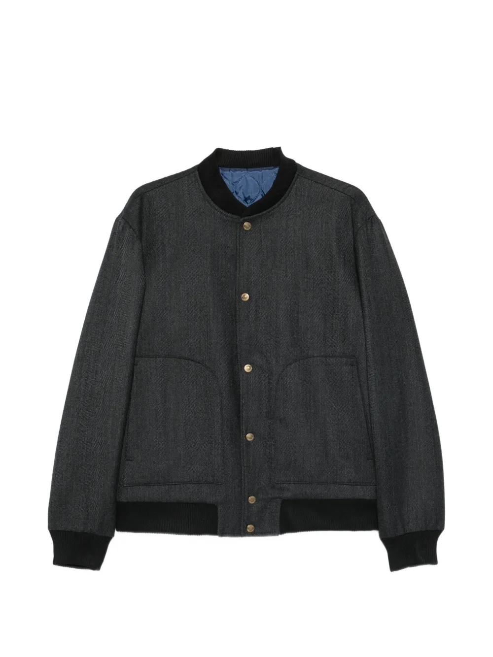 officina sartoriale herringbone-pattern button-up jacket | Grey | Image 1