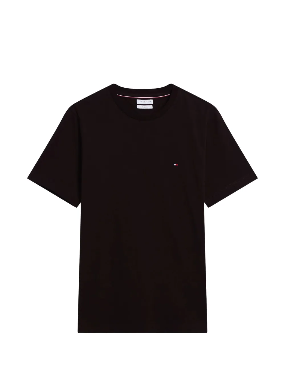 Tommy Hilfiger 로고 자수 티셔츠 | 브라운 | Image 1