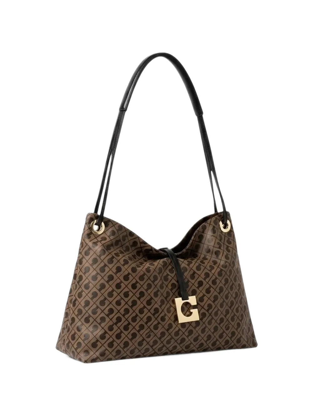 Gherardini Borsa a spalla con stampa logo - Marrone