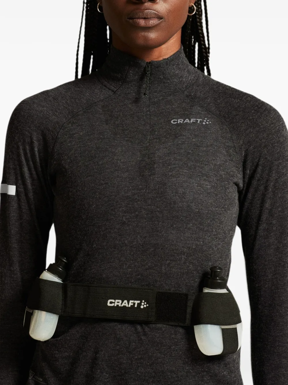 CRAFT T-shirt met kwartrits en lange mouwen Grijs