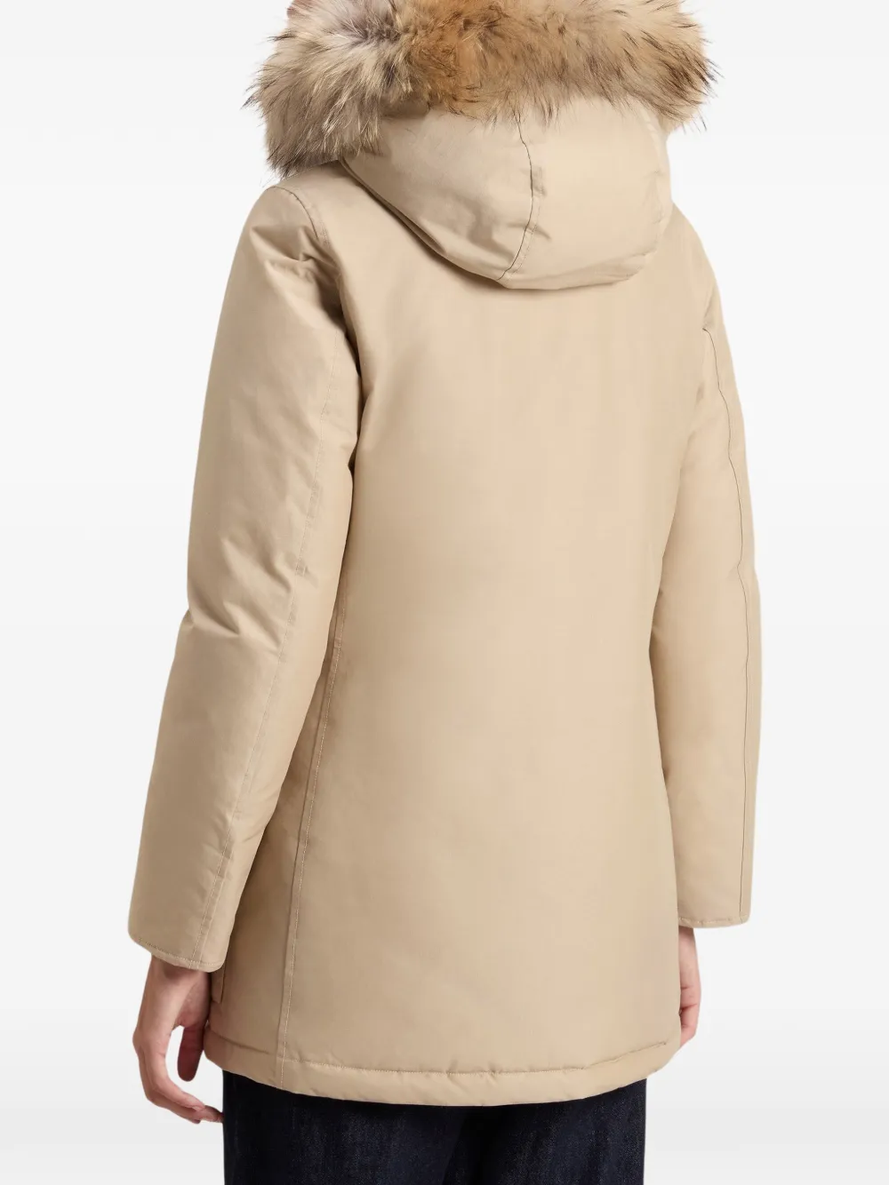 Woolrich fur-trim hooded parka Beige