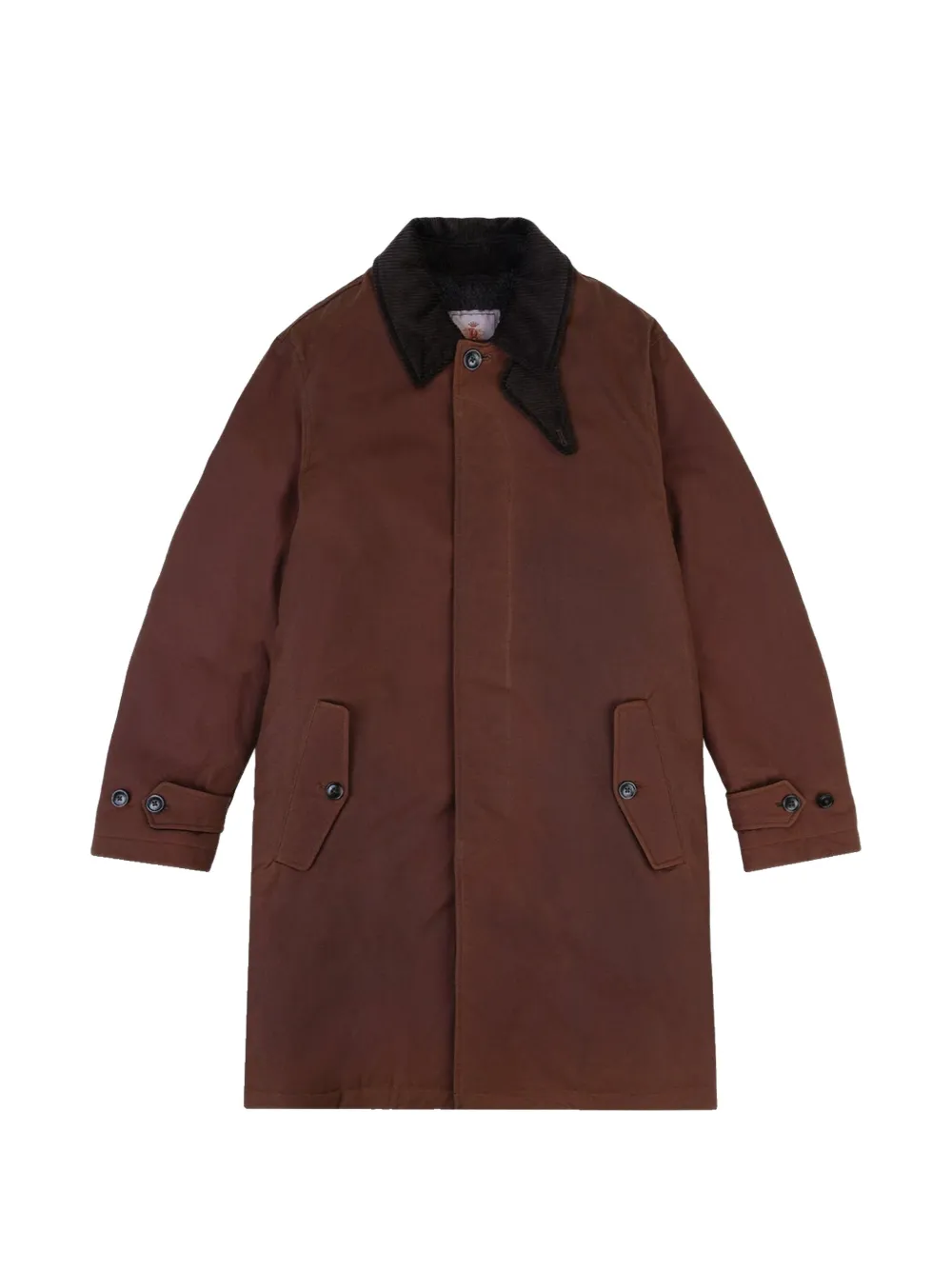 Baracuta G10 Waxed corduroy-collar concealed-fastening coat Bruin