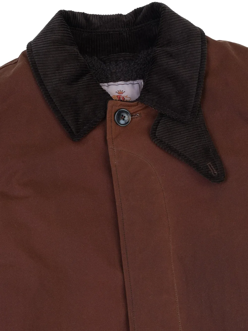 Baracuta G10 Waxed corduroy-collar concealed-fastening coat Bruin