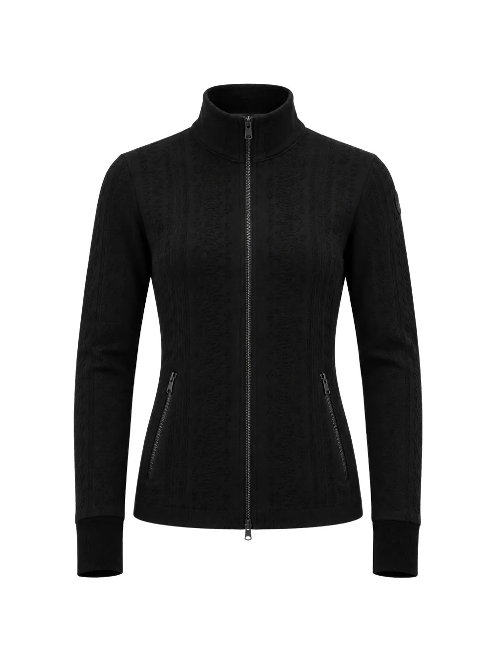 NEWLAND Gebreide trui met jacquard en rits Zwart
