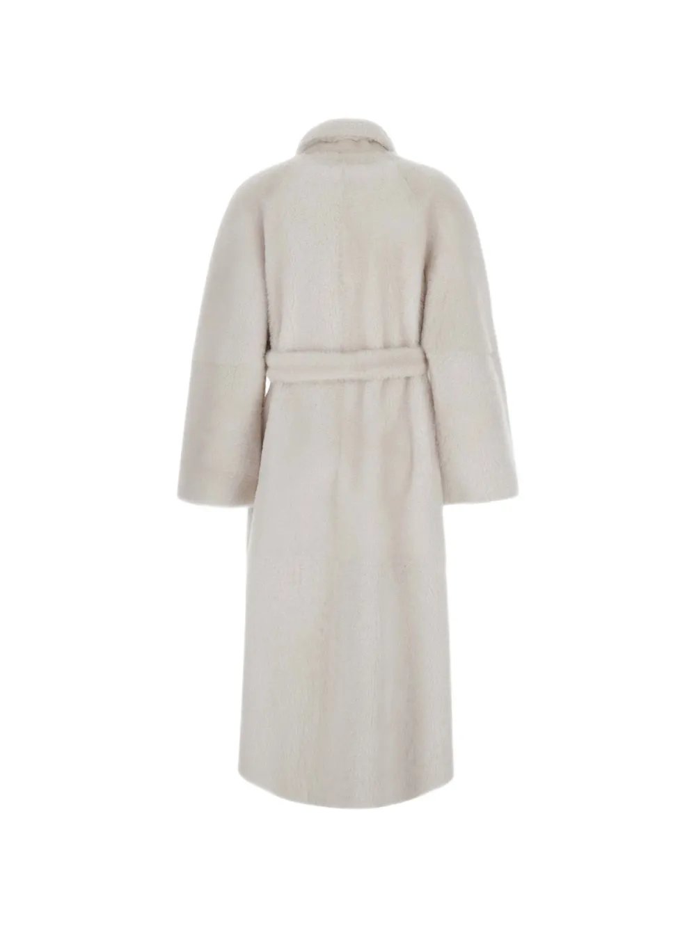 Suprema belted shearling coat Wit
