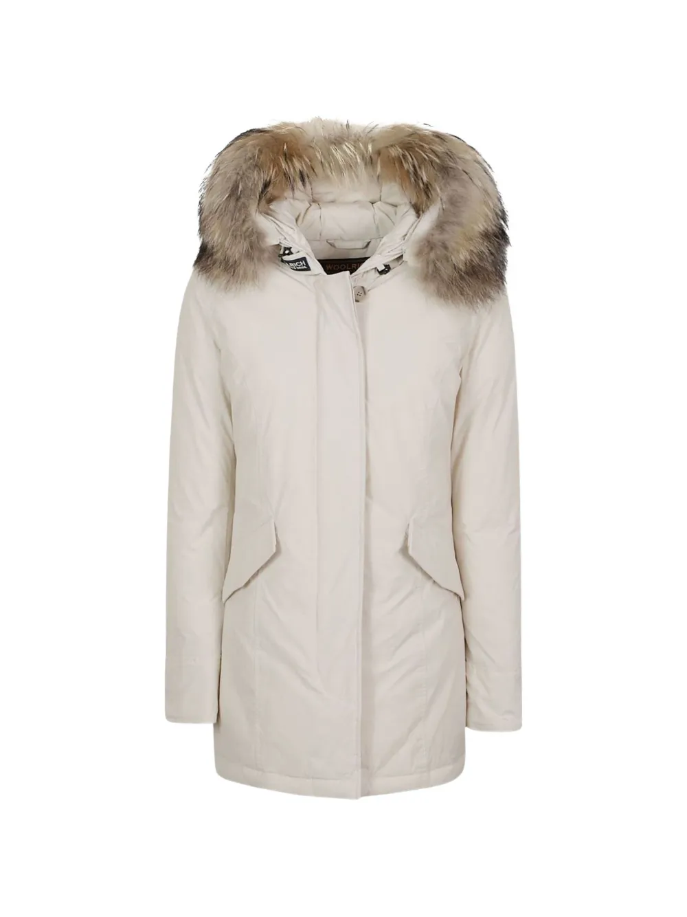 Woolrich fur-trim hooded coat Beige