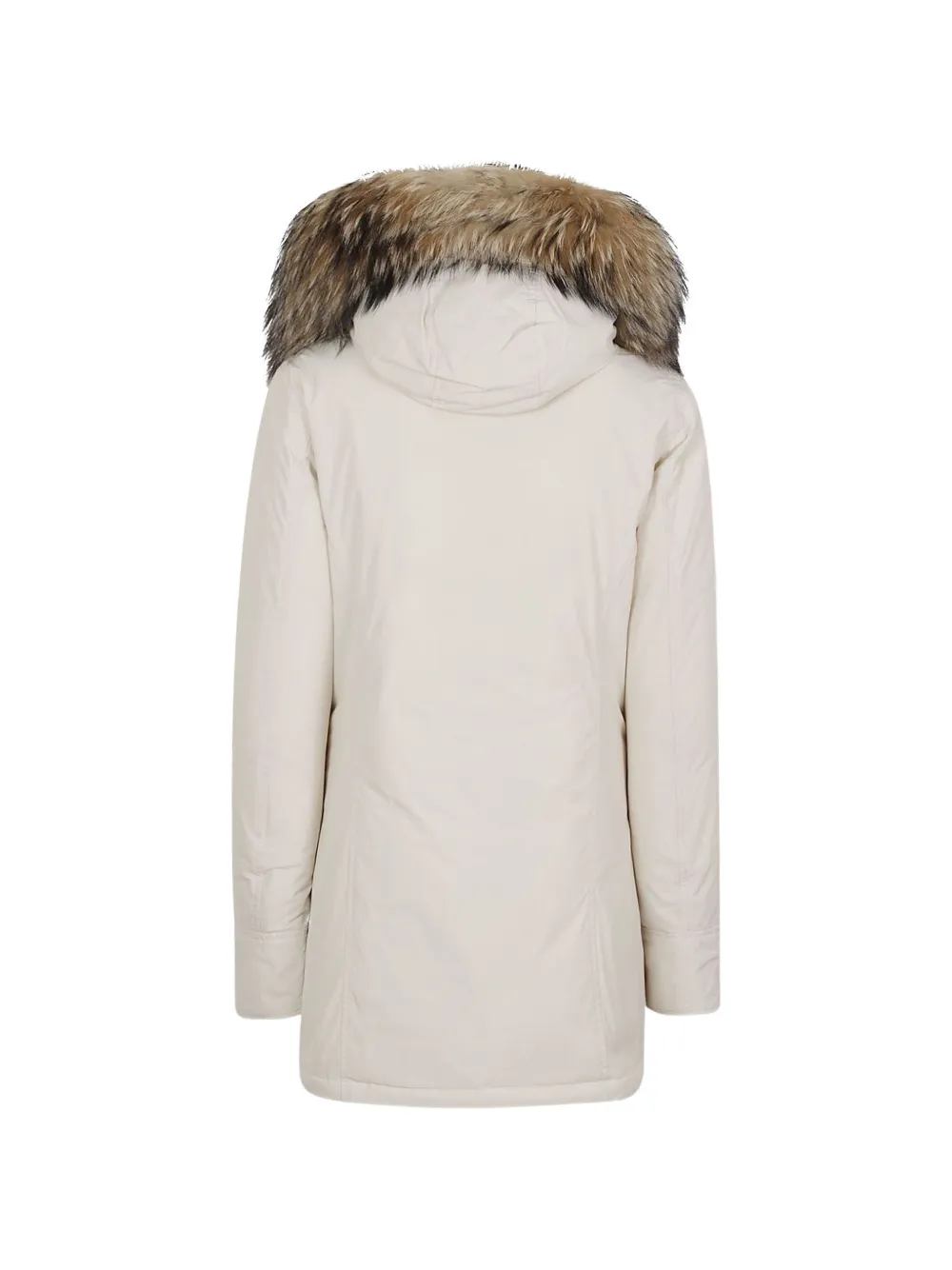 Woolrich fur-trim hooded coat Beige