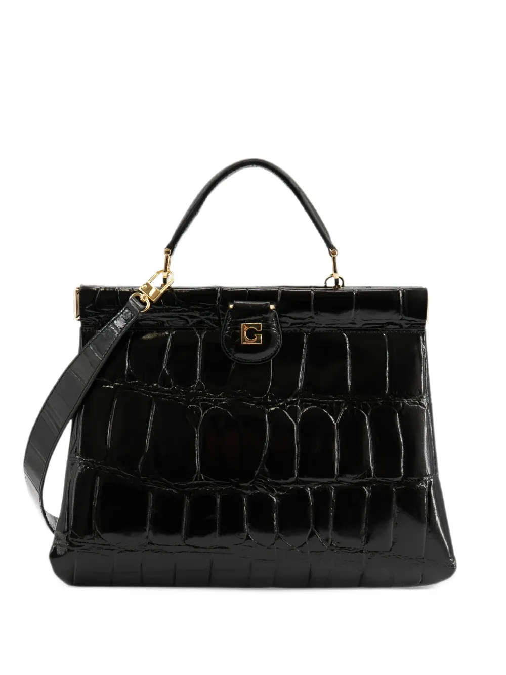 Gherardini Dodici Dodici 1959 croc-effect tote bag - Nero