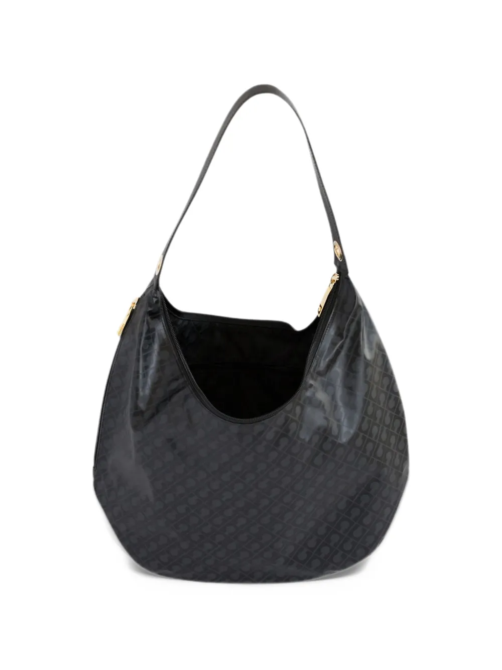 Gherardini Borsa a spalla curva con motivo logo - Nero