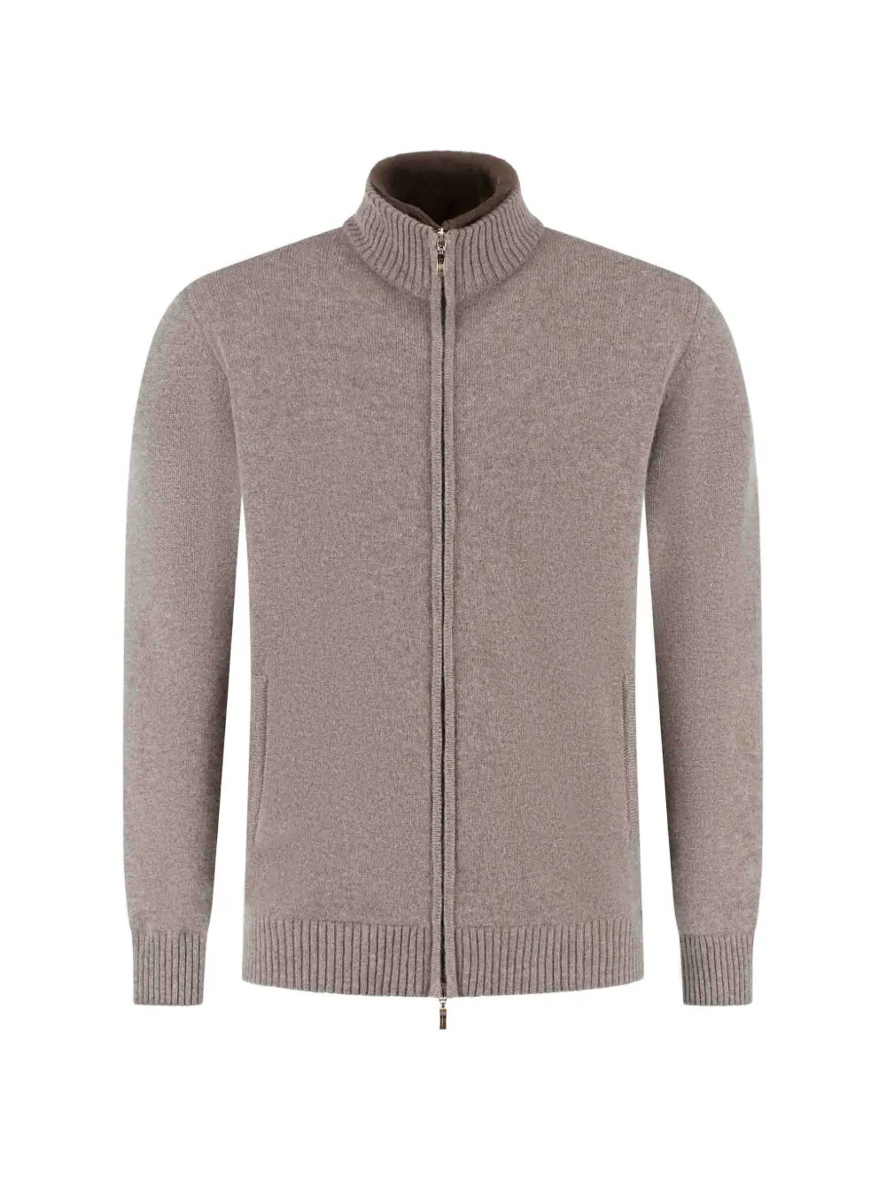 Doriani Cashmere shearling-collar knitted cardigan - Toni neutri