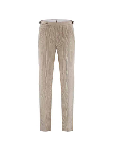 Kiton corduroy-effect pleated trousers