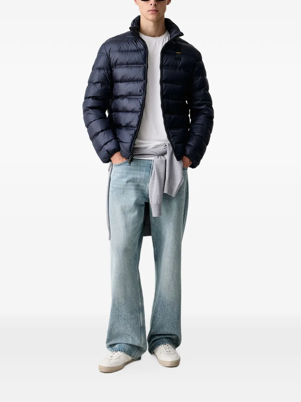 Blauer Belmont quilted high-neck jacket Blauw
