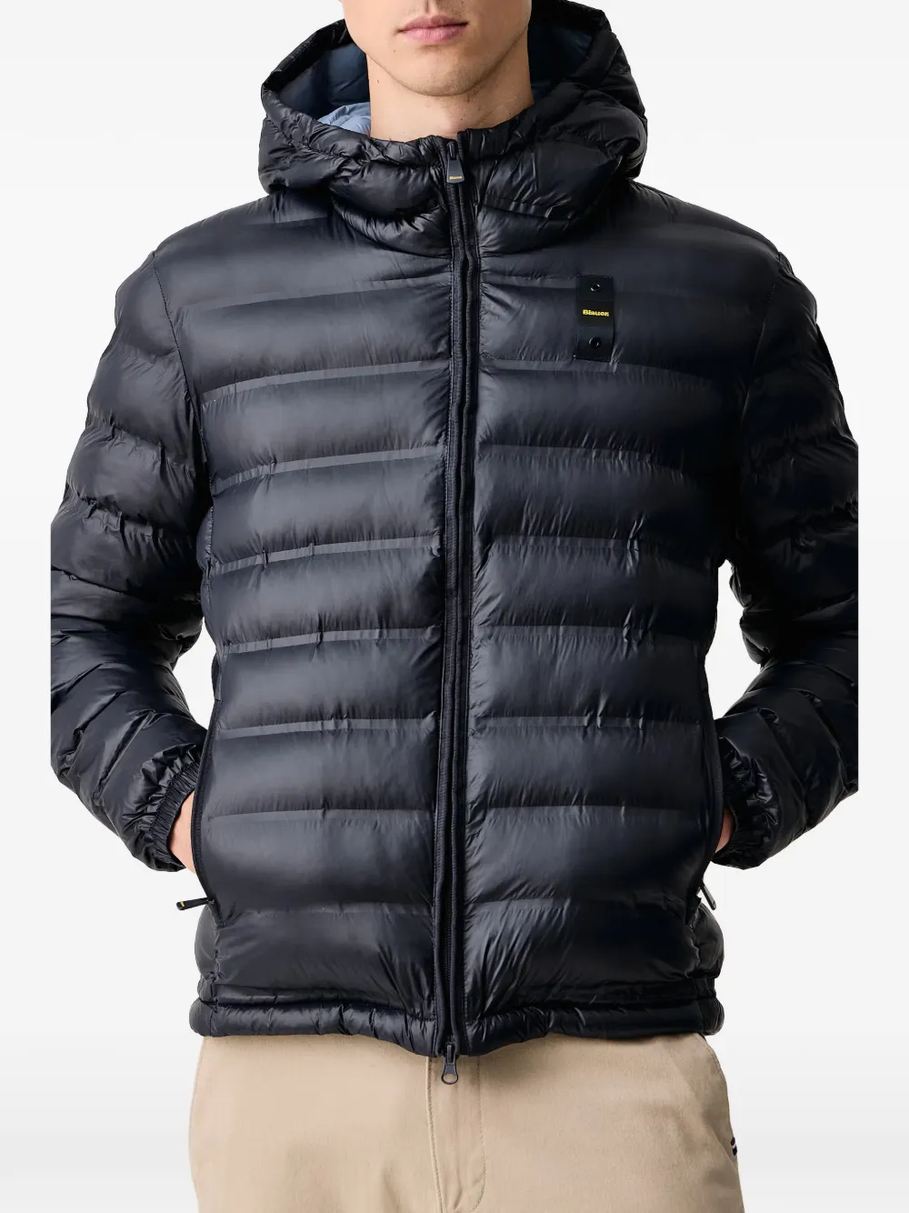 Blauer Charles hooded quilted jacket Blauw