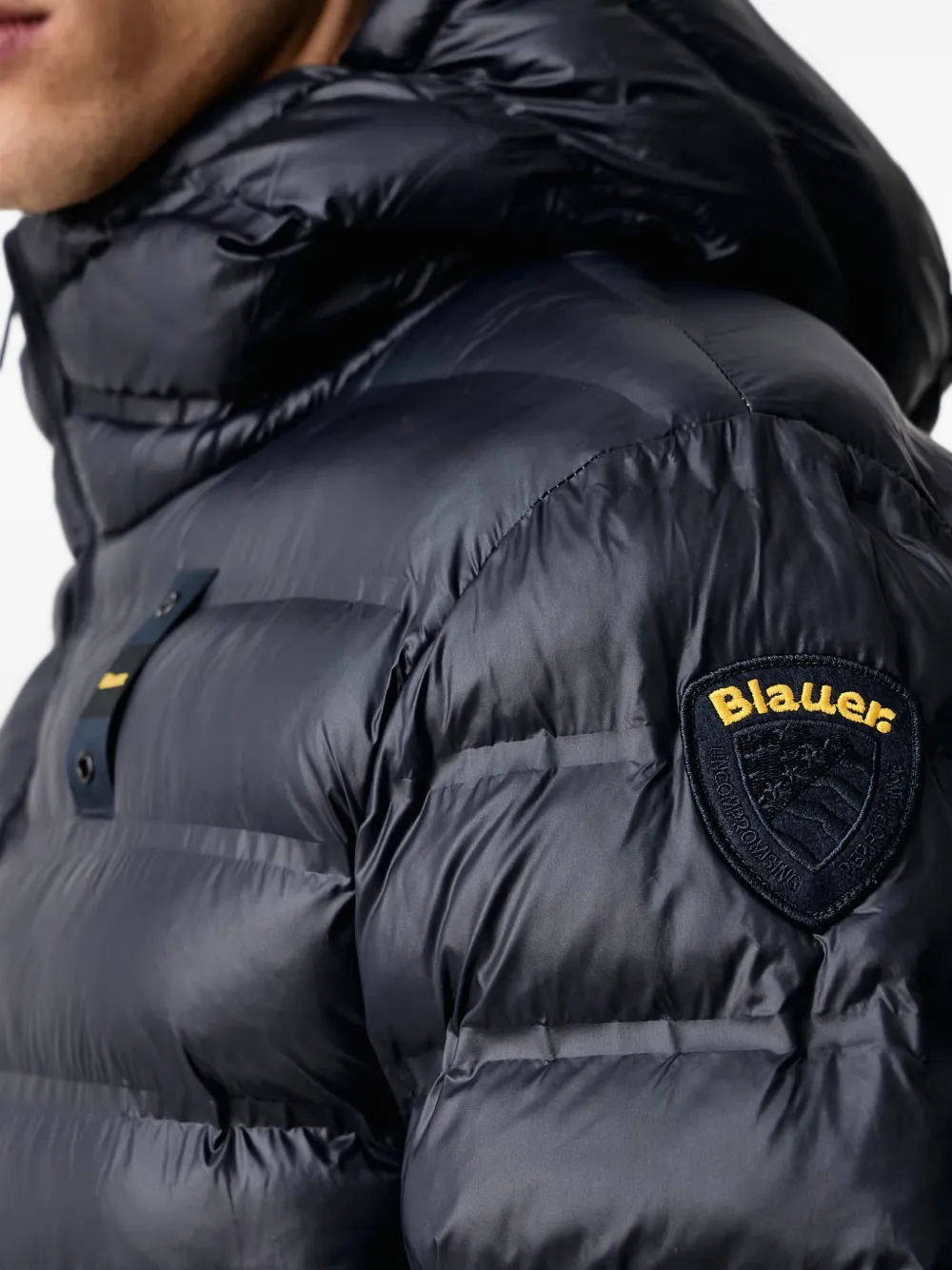 Blauer Charles hooded quilted jacket Blauw